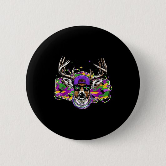 Lustiger Mardi Gras Bockhirsch Jagd Jungen Fat Tue Button (Vorderseite)