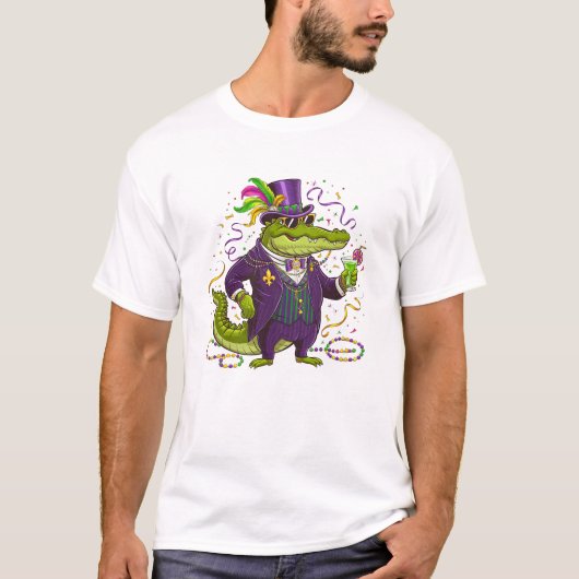 Lustiger Mardi Gras Karneval Geist T-Shirt (Vorderseite)