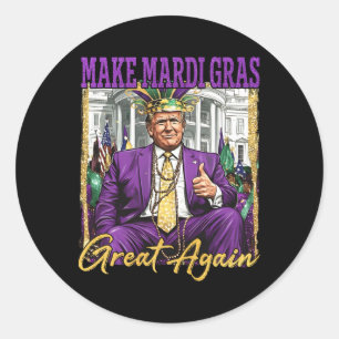 Lustiger Mardi Gras Trump 2026 Fett Dienstag Karne Runder Aufkleber