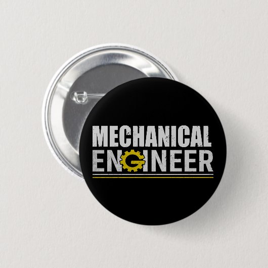 Lustiger Maschinenbauingenieur Button (Vorne & Hinten)