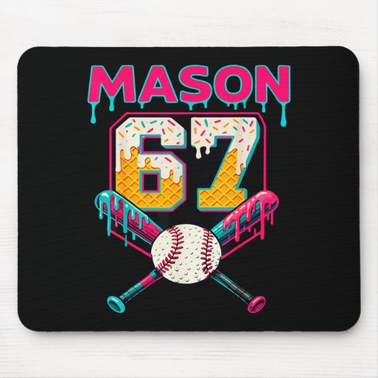 Lustiger Mason 67 Six Seven Srt Meme Eiscreme Trop Mousepad (Vorne)