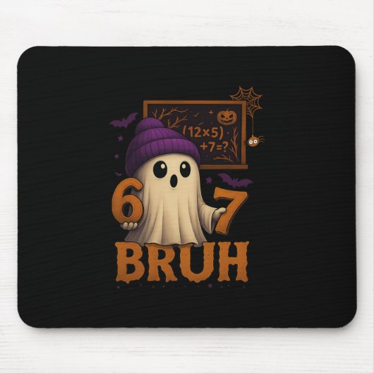 Lustiger Mathe-Geist 67 Bruh Halloween-Meme-Lehrer Mousepad (Vorne)