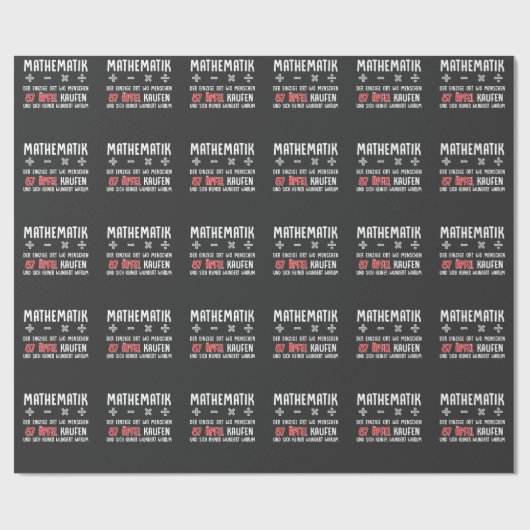 Lustiger Mathe Nerd Spruch Mathematik Schule Geschenkpapier (Flach)