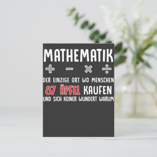 Lustiger Mathe Nerd Spruch Mathematik Schule Postkarte (Stehend Vorderseite)