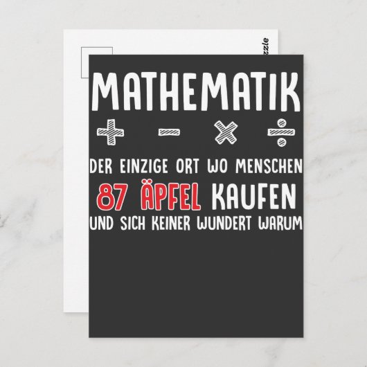 Lustiger Mathe Nerd Spruch Mathematik Schule Postkarte (Vorne/Hinten)