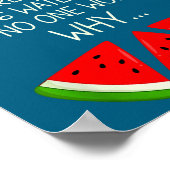 Lustiger Mathe-Wassermelonen-Rechenwitz-Lehrer Poster (Ecke)