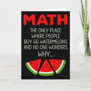 Lustiger Mathe-Wassermelonen-Rechenwitz-Lehrer-Stu Karte