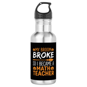 Lustiger Mathelehrer Halloween-Besen Edelstahlflasche