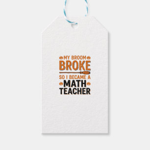 Lustiger Mathelehrer Halloween Besen kaputt Design Geschenkanhänger