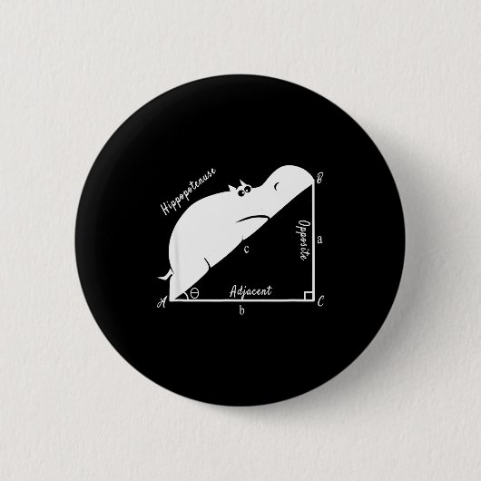 Lustiger Mathelehrer, lustige Hypothenuse, Geometr Button (Vorderseite)