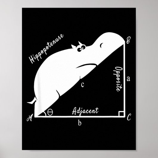 Lustiger Mathelehrer, lustige Hypothenuse, Geometr Poster (Vorne)