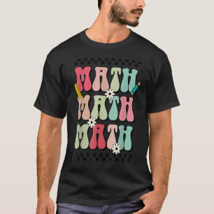 Lustiger Mathelehrer Retro Groovy Kariert 100 Tage T-Shirt