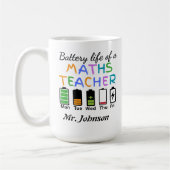 Lustiger Mathematik-Lehrer-Batterielebensdauer Ben Kaffeetasse (Links)