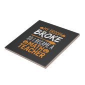 Lustiger Mathematik-Lehrer Halloween Besen Fliese (Seite)