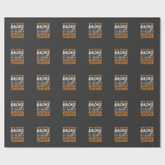 Lustiger Mathematik-Lehrer Halloween Besen Geschenkpapier (Flach)
