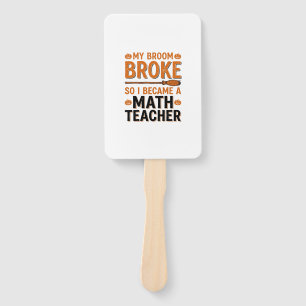 Lustiger Mathematik-Lehrer Halloween Besen kaputt  Fächer