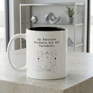 Lustiger Mathematik-Lehrer-Humor   Variable Schüle Zweifarbige Tasse