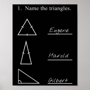 Lustiger Mathematik-Lehrer Name Die Dreiecke Witz  Poster