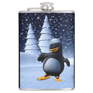 Lustiger Matrosen-Pinguin Tanzend Flachmann