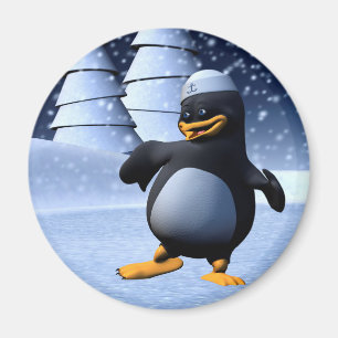 Lustiger Matrosen-Pinguin Tanzend Magnet