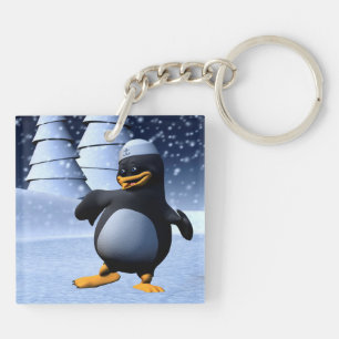 Lustiger Matrosen-Pinguin Tanzend Schlüsselanhänger