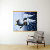 Lustiger Matrosen-Pinguin Wandteppich (Beispiel (Horizontal))