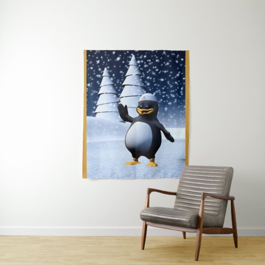 Lustiger Matrosen-Pinguin Wandteppich (Beispiel)