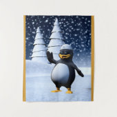 Lustiger Matrosen-Pinguin Wandteppich (Vorderseite)