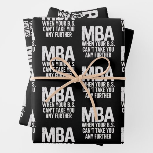 Lustiger MBA Master-Abschluss-Tag Geschenkpapier Set (Beispiel)