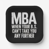 Lustiger MBA Master-Abschluss-Tag Pappteller (Vorderseite)
