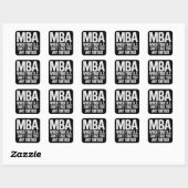 Lustiger MBA Master-Abschluss-Tag Quadratischer Aufkleber (Blatt)