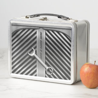 Lustiger Mechaniker-Fahrzeug-Grill und Schlüssel Metall Lunch Box