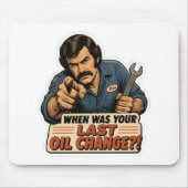 Lustiger Mechaniker Ölwechsel Auto Meme Mousepad (Vorne)