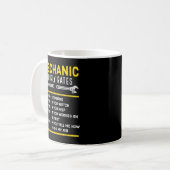 Lustiger Mechaniker Stundensatz Kaffeetasse (Vorderseite Links)