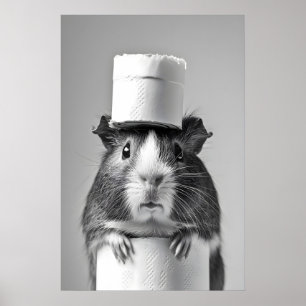 Lustiger Meerschweinchen-Badezimmerdruck, Toilette Poster