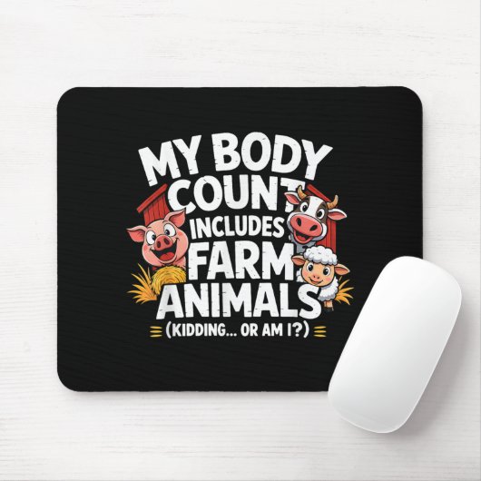 Lustiger Meine Leichenbilanz Enthält Nutztiere Mousepad (Mit Mouse)