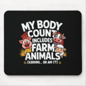 Lustiger Meine Leichenbilanz Enthält Nutztiere Mousepad (Vorne)