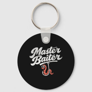 Lustiger Meister-Köder-Fischer-Wurm-Haken Vintage Schlüsselanhänger
