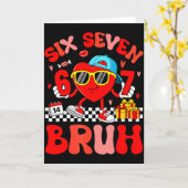 Lustiger Meme 67 Six Seven Bruh Valentinsherz Klei Karte (Gelbe Blume)