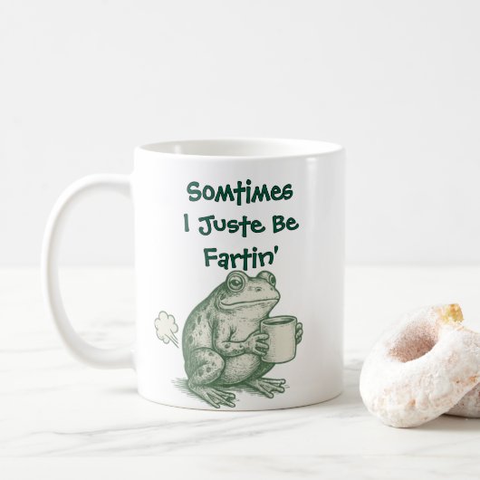 Lustiger Meme-Becher – Manchmal Furze ich einfach Kaffeetasse (Mit Donut)