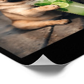 Lustiger Meme-Mops trinkt Mojito-Limette-Minette Poster (Ecke)