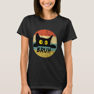 Lustiger Meme sagt Bruh mit Katze Vintage-Design T-Shirt