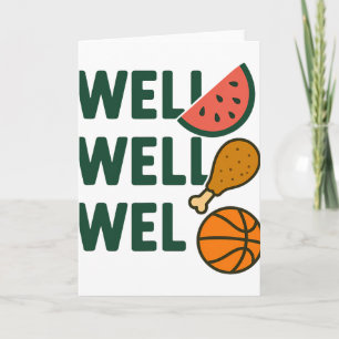 Lustiger Meme-Spruch, Wassermelone, Huhn, Skelett Karte