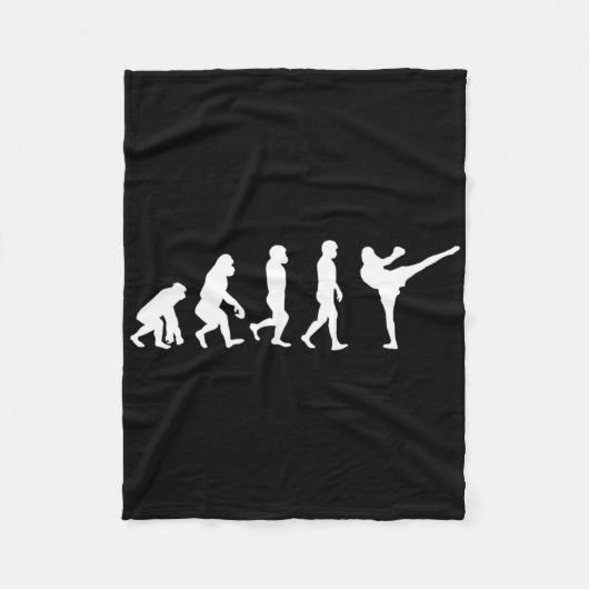 Lustiger Mensch Affe Gorilla Evolution Karate Boxe Fleecedecke (Vorderseite)