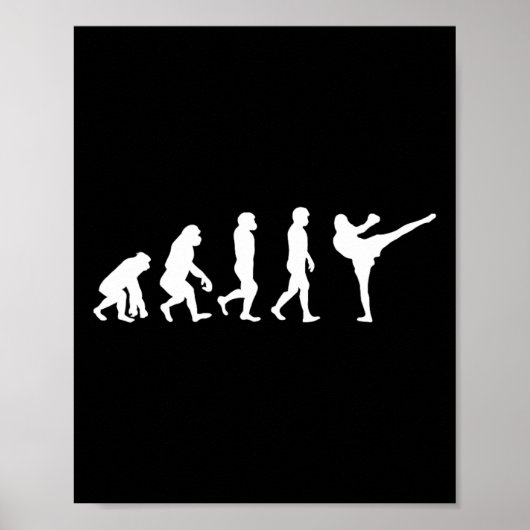Lustiger Mensch Affe Gorilla Evolution Karate Boxe Poster (Vorne)