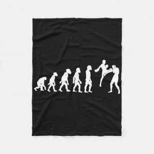 Lustiger Mensch Muay Thai Evolution Kickboxen Mma Fleecedecke