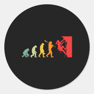 Lustiger menschlicher Kletter-Evolution lustig Ret Runder Aufkleber