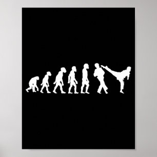 Lustiger menschlicher Taekwondo-Kämpfer Evolution Poster