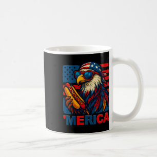 Lustiger Merica Adler Hotdog Usa-Flagge 4. Juli Pa Kaffeetasse