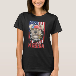 Lustiger Merica Pit Bull Hund 4. Juli Amerikanisch T-Shirt